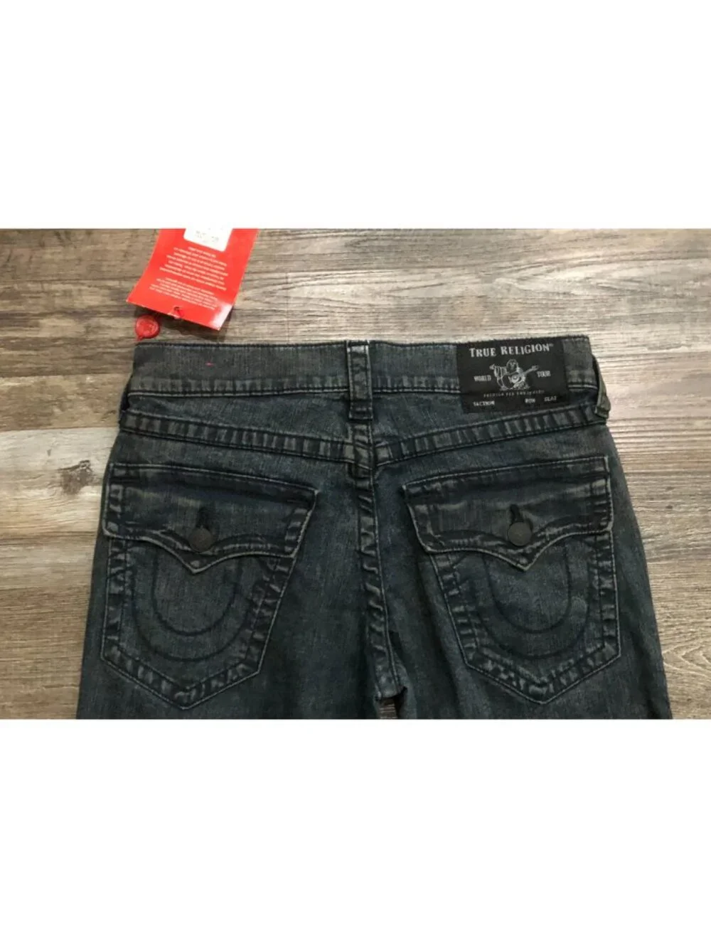 True Religion Mens 30x34 Ricky Relaxed Straight Fit Dark Wash Jeans New w $140 T